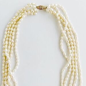 Natural Pearl Necklace With 14kt Gold Clasp​​​
